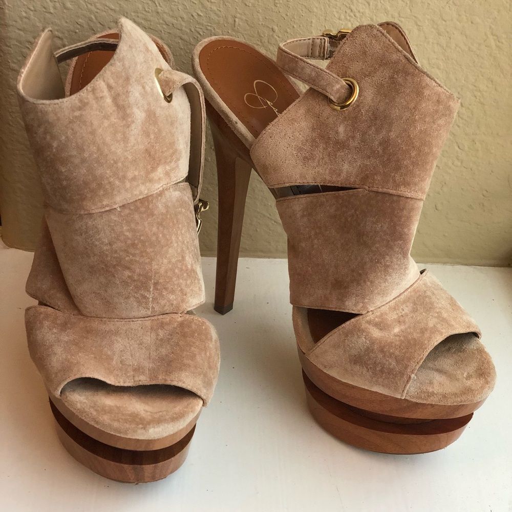 Jessica Simpson Beige Suede Heels